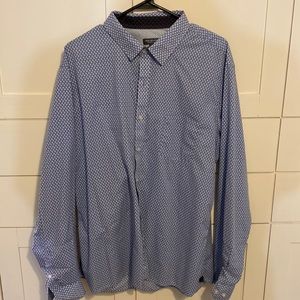 Van Heusen Slim-Fit NeverTuck Shirt XL Blue